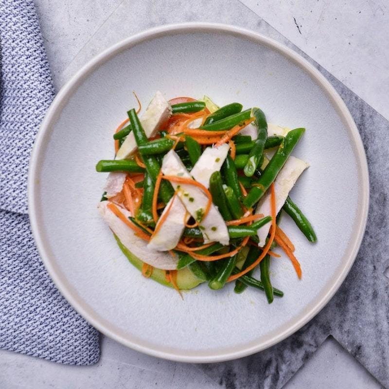 Poached Chicken & Green Bean Salad Pen Catering