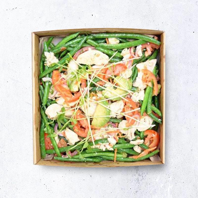 Poached Chicken & Green Bean Salad Pen Catering