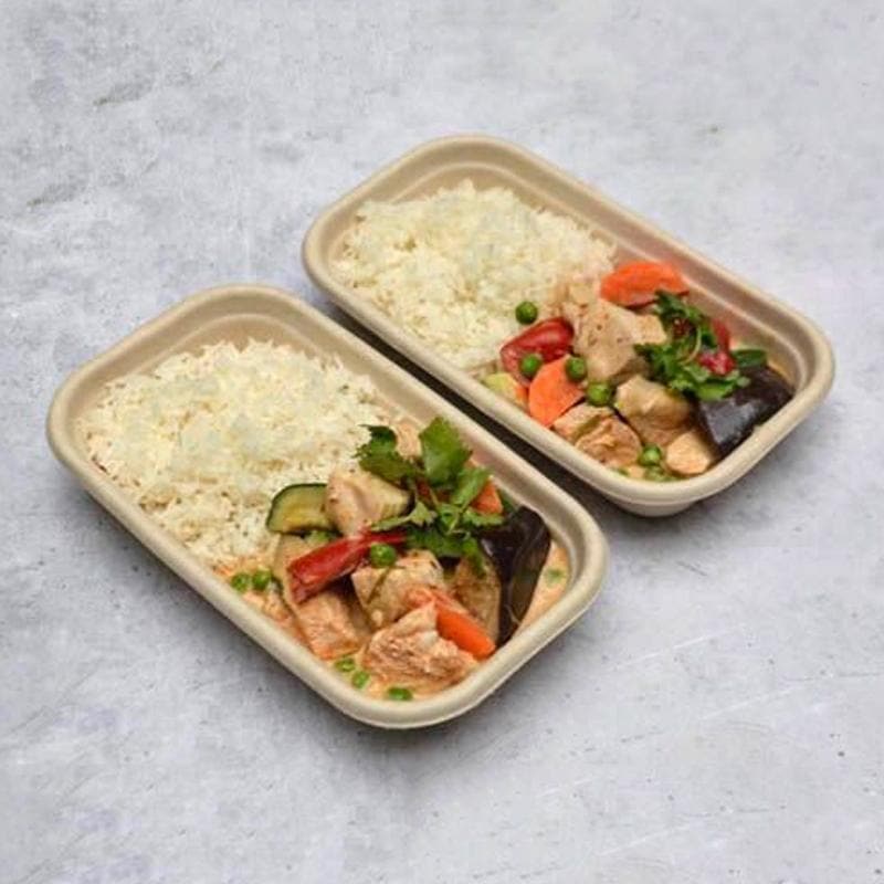 Thai Red Chicken Curry with Steamed Rice Pen Catering