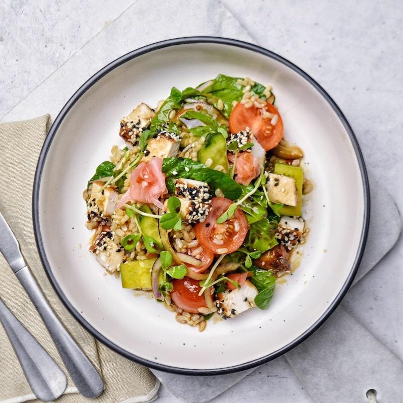 Teriyaki Chicken & Brown Rice Salad Pen Catering