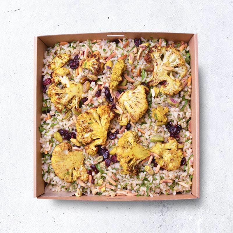 Turmeric Roasted Cauliflower Grain Salad Pen Catering