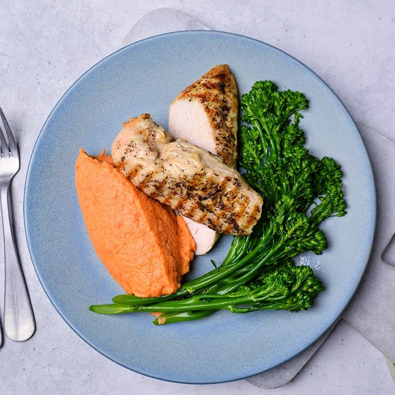 Country Chicken, Broccoli and Sweet Potato Mash Pen Catering 