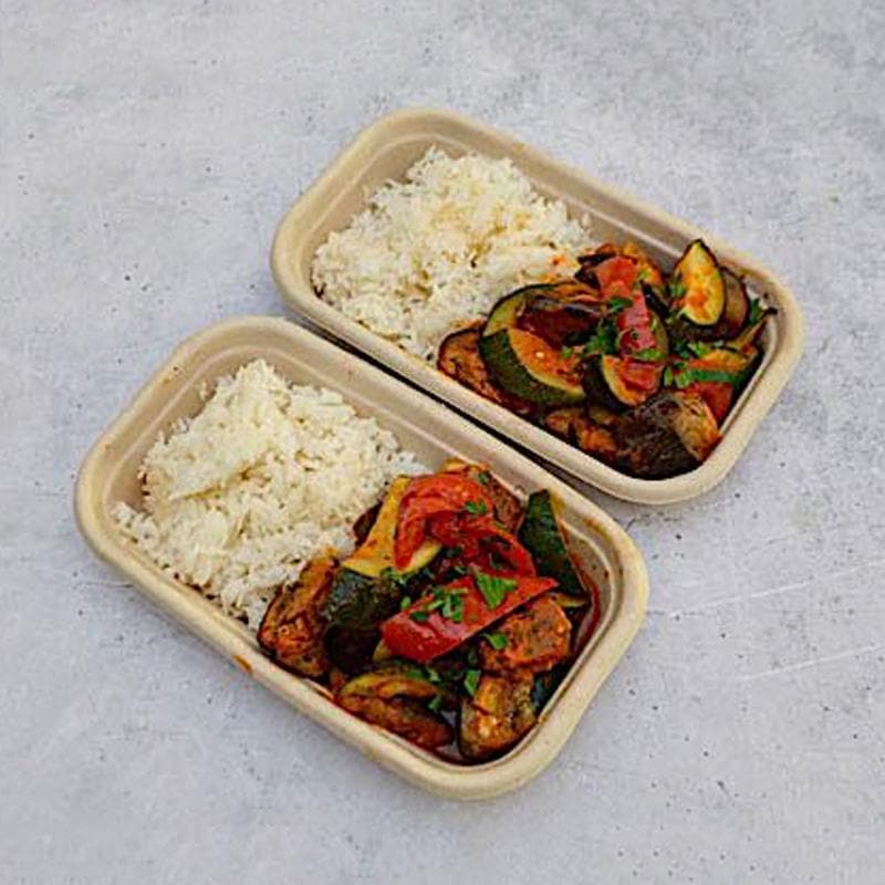 Vegetable Ratatouille with Steamed Rice Pen Catering 